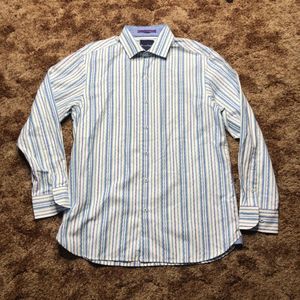 Tommy Bahama Button Down Shirt Mens Small Stripe Long Sleeve 100% Cotton
